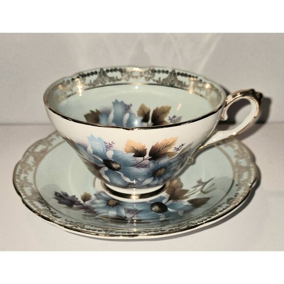 Royal Sutherland Bone China Cup & Saucer Set Floral Design Gold Trim Made In Eng - Picture 2 of 10